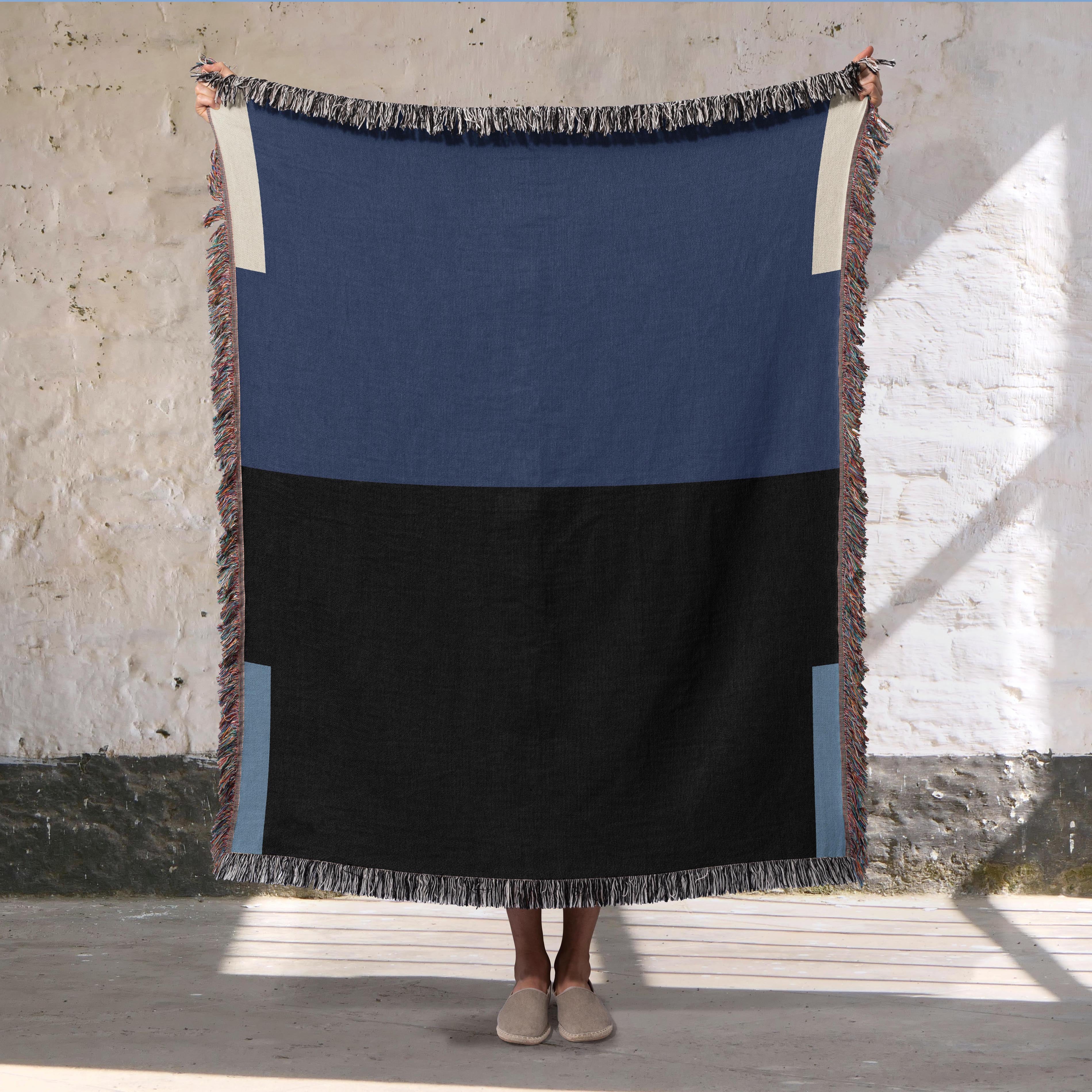 Copy of Post Minimalism Color Block Woven Throw Blanket with Contrast Corners
