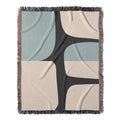 Scandi Color Block Woven Throw Blanket with Abstract Shapes Design