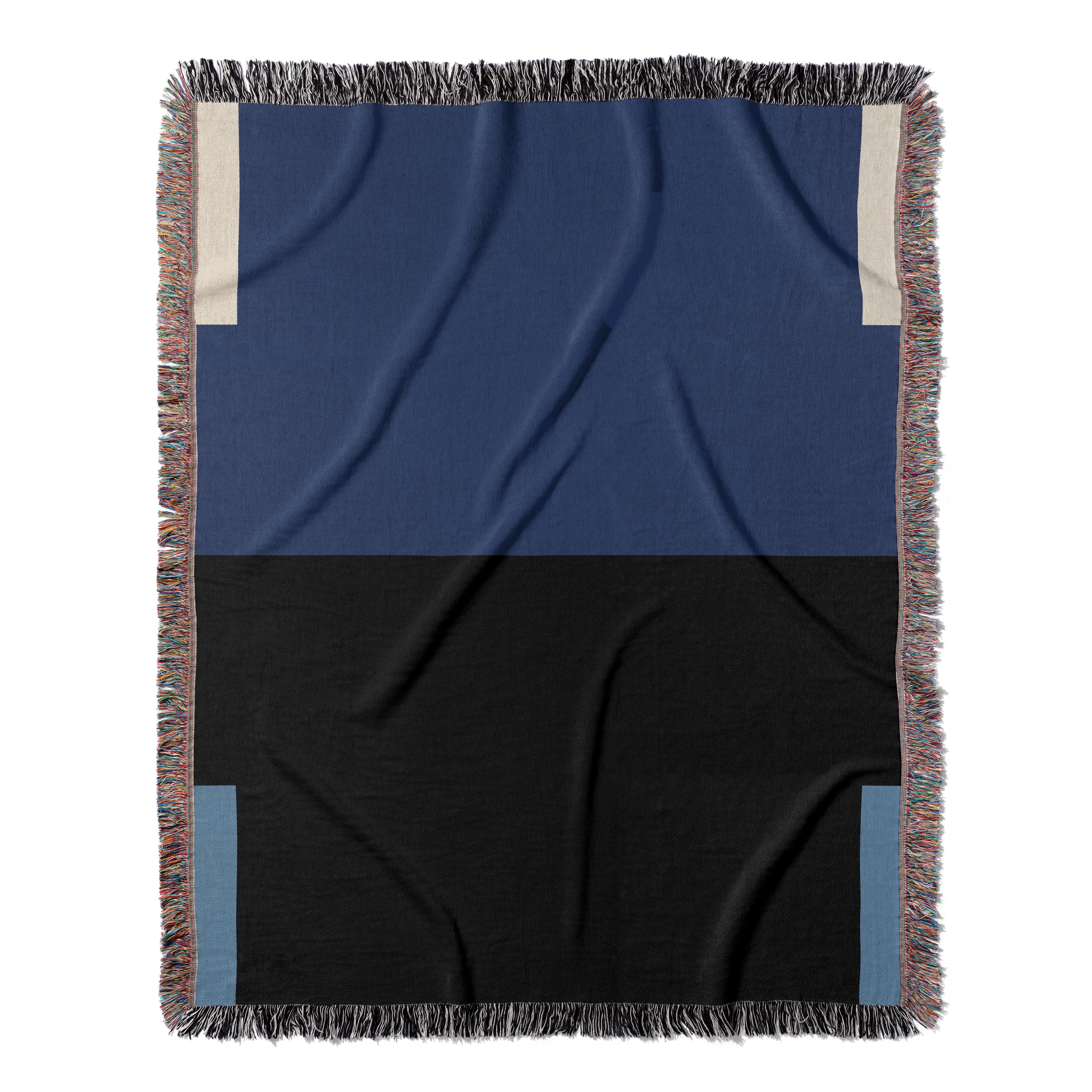 Copy of Post Minimalism Color Block Woven Throw Blanket with Contrast Corners