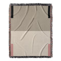 Post Minimalism Color Block Woven Throw Blanket with Contrast Corners