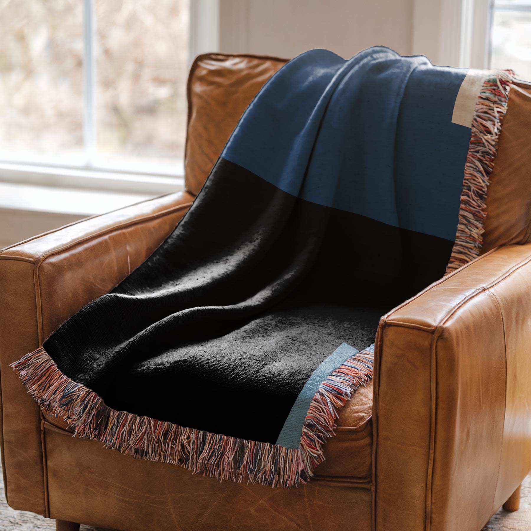 Copy of Post Minimalism Color Block Woven Throw Blanket with Contrast Corners