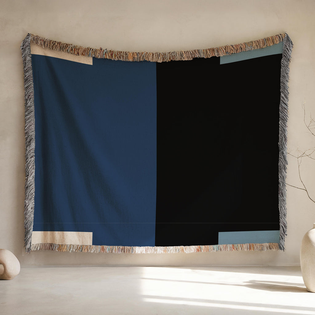 Copy of Post Minimalism Color Block Woven Throw Blanket with Contrast Corners