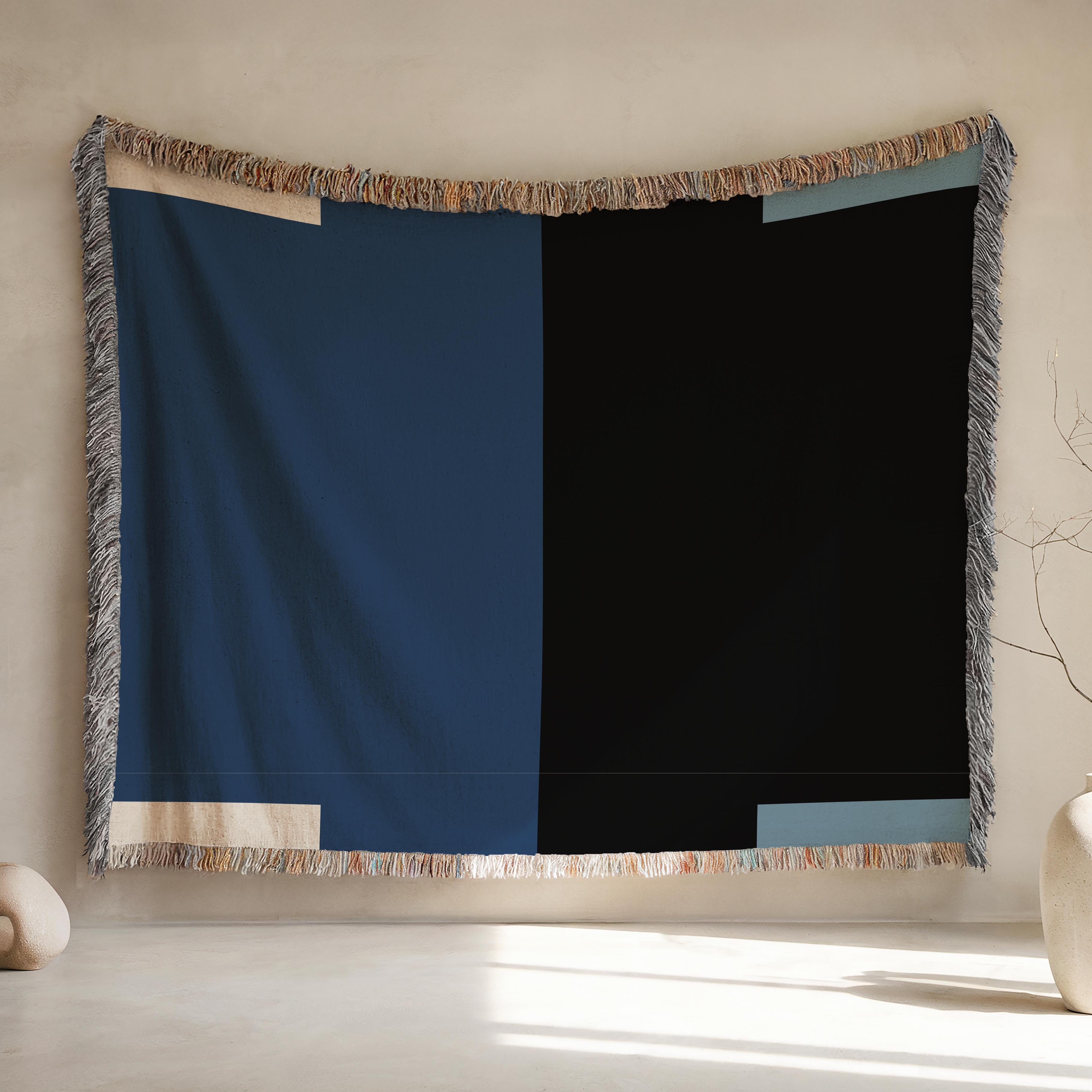 Copy of Post Minimalism Color Block Woven Throw Blanket with Contrast Corners