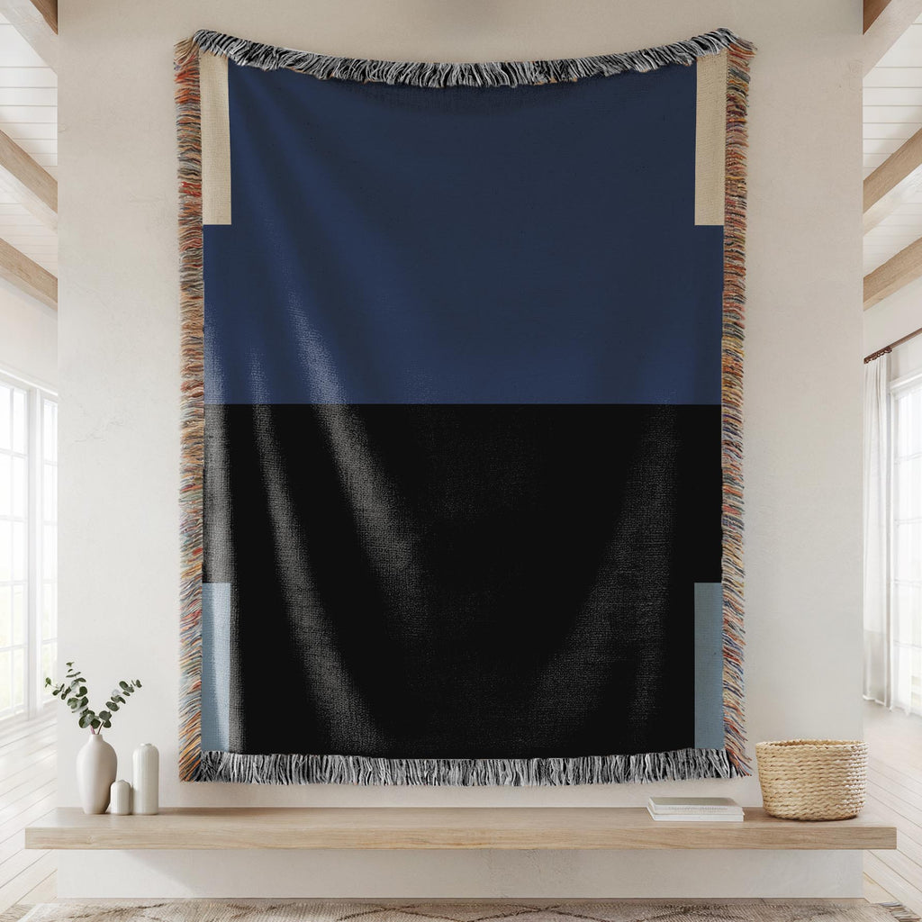 Copy of Post Minimalism Color Block Woven Throw Blanket with Contrast Corners
