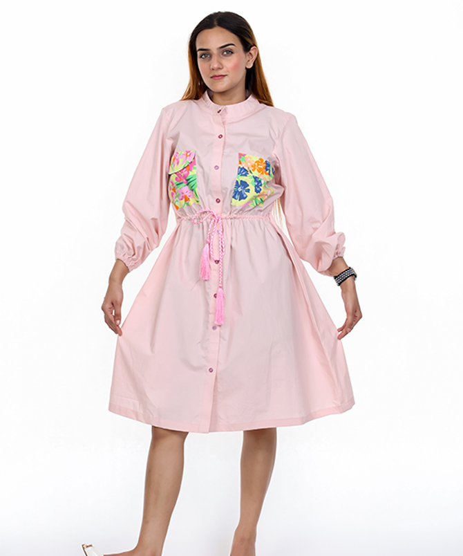 Powder Pink Shirt Dress