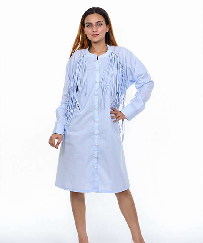 Powder Blue Shirt Dress